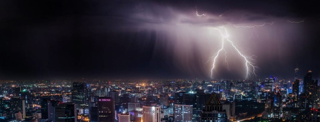 storm over the city