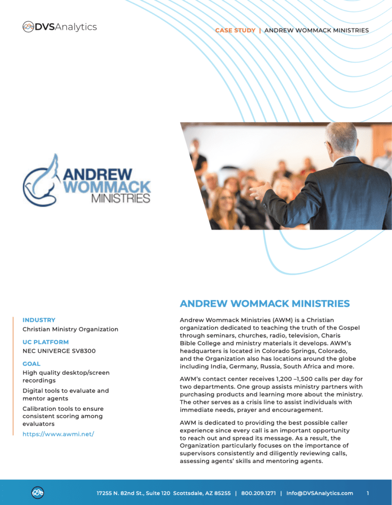 Andrew Wommack Ministries DVSAnalytics Case Study